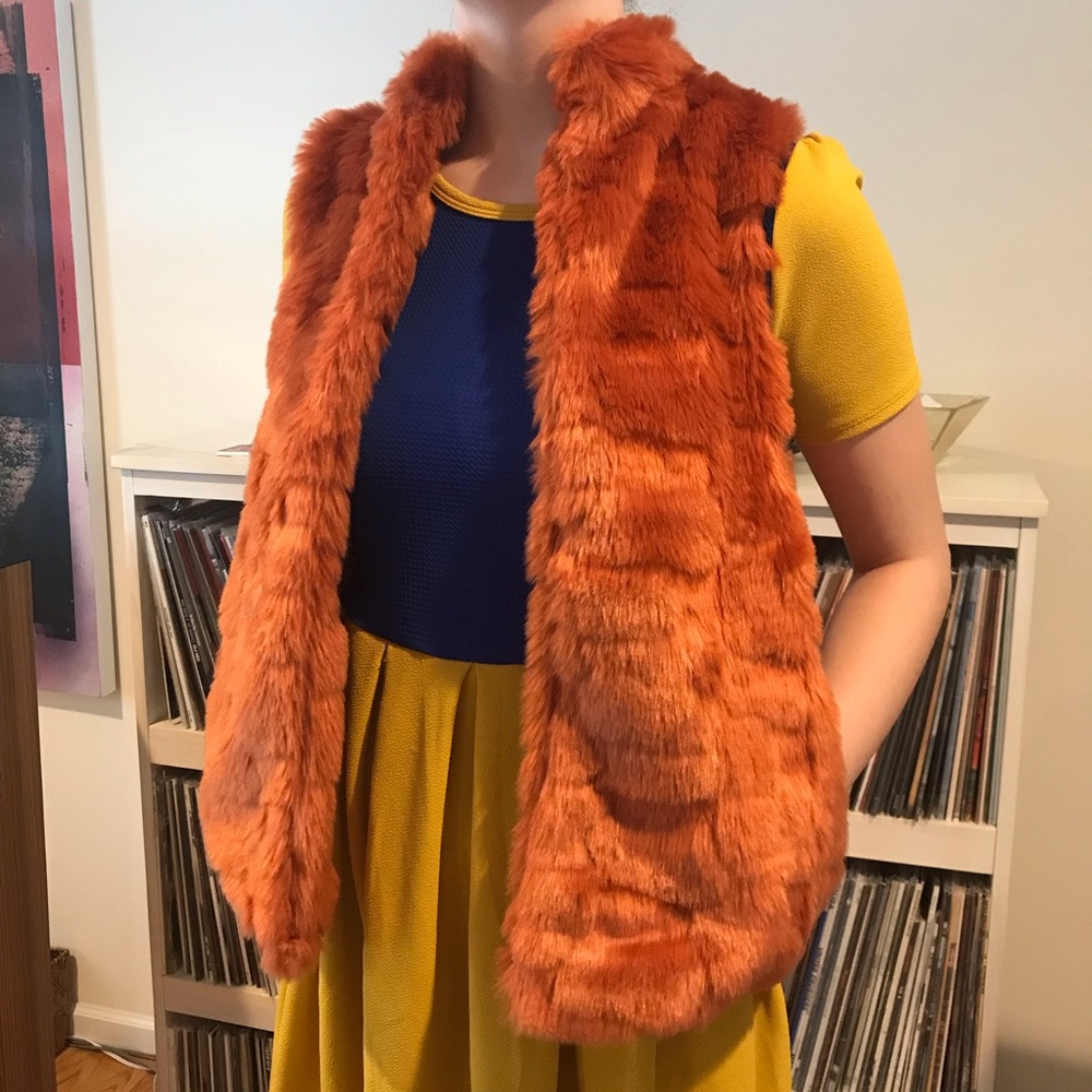 Faux Fur Orange Vest